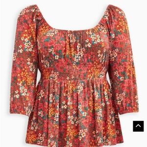 torrid Textured Jersey Smocked Waist Top size 1X NWT